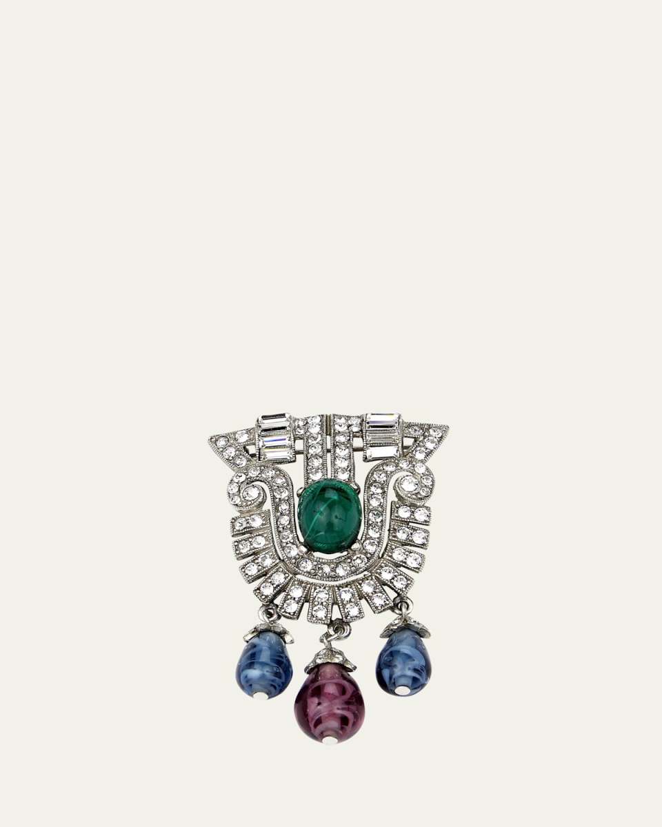 Crystal Multi-Drop Brooch